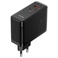Baseus GaN5 Pro Pikaseinälaturi ja Latauskaapeli - 100W, EU-pistoke