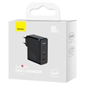 Baseus GaN5 Pro Pikaseinälaturi ja Latauskaapeli - 100W, EU-pistoke