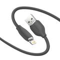 Baseus Jelly Liquid Silikoni USB-A / Lightning-kaapeli - 1.2m, 2.4A - Musta