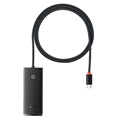 Baseus Lite Series 4-Porttinen USB-A / USB-C Hubi - 5Gbit/s - 1m - Musta