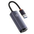 Baseus Lite Series USB-A / Gigabit Ethernet-Verkkosovitin - Harmaa