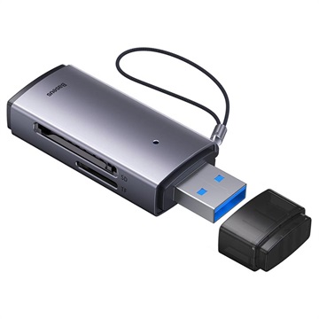 Baseus Lite Series USB-A SD/MicroSD Muistikortinlukija - Harmaa