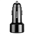 Baseus Magic USB ja USB-C QC&PD Autolaturi - 45W - Musta