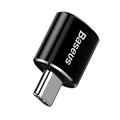 Baseus Mini CATOTG-01 USB-A / USB-C OTG Sovitin - Musta