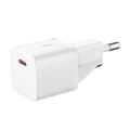 Baseus Mini GaN5 20W USB-C seinälaturi - Valkoinen