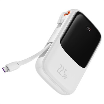 Baseus Qpow Pro Varavirtalähde USB-C-kaapelilla - 10000mAh - Valkoinen