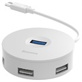 Baseus Round Box 4-port USB 3.0 -keskitin kanssa USB-C Kaapeli - Valkoinen