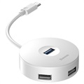 Baseus Round Box 4-port USB 3.0 -keskitin kanssa USB-C Kaapeli
