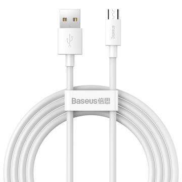 Baseus Simple Wisdom USB-A/MicroUSB-kaapeli - 1.5m, 2 Kpl. - Valkoinen