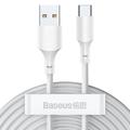 Baseus Simple Wisdom USB-A / USB-C kaapeli - 1.5m, 2 Kpl. - Valkoinen