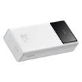 Baseus Star Lord 30000mAh QC/PD -varavirtalähde - 22.5W, USB-C, 2 x USB-A - valkoinen