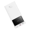 Baseus Star Lord 30000mAh QC/PD -varavirtalähde - 22.5W, USB-C, 2 x USB-A - valkoinen