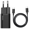 Baseus Super Si Pikalaturi ja USB-C/USB-C-Kaapeli - 25W - Musta