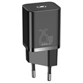Baseus Super Si Pikalaturi ja USB-C/USB-C-Kaapeli - 25W - Musta