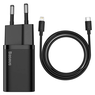 Baseus Super Si Pikalaturi USB-C / Lightning Kaapeli - 20W - Musta