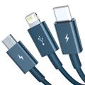Baseus Superior Series 3-in-1 -pikalatauskaapeli - 1m, 3.5A - sininen