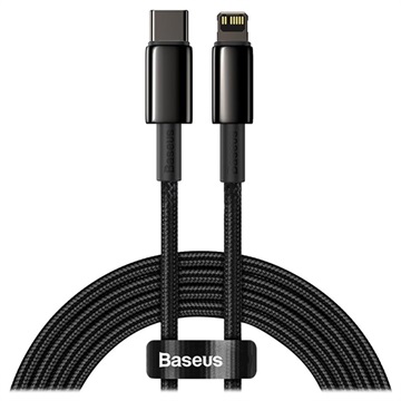 Baseus Tungsten Gold USB-C / Lightning Kaapeli 20W - 2m - Musta