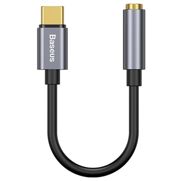 Baseus USB-C / 3.5mm Audio Sovitinkaapeli CAHUB-EZ0G - Tummanharmaa