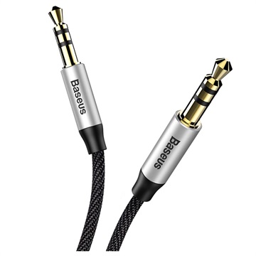 Baseus Yiven 3.5mm AUX-Audiokaapeli CAM30-BS1 - 1m - Musta / Hopea