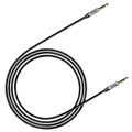 Baseus Yiven 3.5mm AUX-Audiokaapeli CAM30-BS1 - 1m - Musta / Hopea