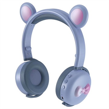 Bear Ear Bluetooth Korvakuulokkeet BK7 LED:illä (Avoin pakkaus - Erinomainen) - Sininen