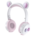 Bear Ear Bluetooth Korvakuulokkeet BK7 LED:illä - Valkoinen