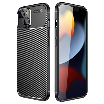 Beetle Carbon Fiber iPhone 14 Plus Suojakuori - Musta