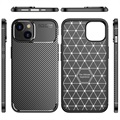 Beetle Carbon Fiber iPhone 14 Plus Suojakuori - Musta