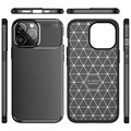 Beetle Carbon Fiber iPhone 14 Pro Max Kotelo - Musta