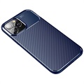 Beetle Carbon Fiber iPhone 14 Pro Max Kotelo - Sininen