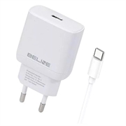 iPhone 15 / Plus / Pro / Max Beline PD 3.0 USB-C GaN-laturi - 30W - valkoinen