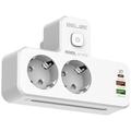 Beline Power Strip LED-taustavalolla - 2x USB-A, USB-C, 2x AC - valkoinen