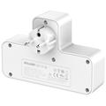 Beline Power Strip LED-taustavalolla - 2x USB-A, USB-C, 2x AC - valkoinen