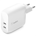 Belkin BoostCharge Seinälaturi 40W - PD 3.0, 2xUSB-C - Valkoinen