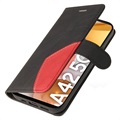 Bi-Color Series Samsung Galaxy A42 5G Lompakkokotelo - Musta