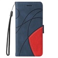Bi-Color Series Samsung Galaxy A42 5G Lompakkokotelo - Sininen