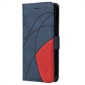 Bi-Color Series Samsung Galaxy A42 5G Lompakkokotelo - Sininen