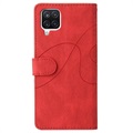 Bi-Color Series Samsung Galaxy A12 Lompakkokotelo - Punainen
