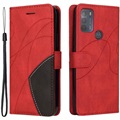 Bi-Color Series Motorola Moto G50 -lompakkokotelo - Punainen