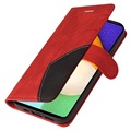 Bi-Color Series Samsung Galaxy A52 5G, Galaxy A52s Lompakkokotelo - Punainen