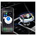 Bluetooth FM Lähetin & Autolaturi LED-Valolla BC63 - Musta