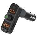 Bluetooth FM-Lähetin / Kaksoisporttinen Autolaturi BC70 - Musta