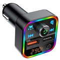 Bluetooth FM-lähetin / Nopea Autolaturi BT22 2x USB:lla - Musta