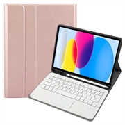 iPad 2022/2025 Bluetooth Suojakotelo Näppäimistöllä - Ruusukulta