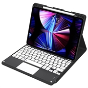 iPad Air 13 2026/2025/2024/iPad Pro 12.9 2022/2021/2020/2018 Bluetooth-näppäimistökotelo - musta