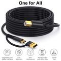 Punottu 2-in-1 USB-A / USB-C USB-B tulostinkaapeli - 5m - musta