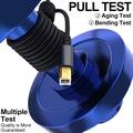 Punottu 2-in-1 USB-A / USB-C USB-B tulostinkaapeli - 5m - musta
