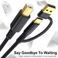 Punottu 2-in-1 USB-A / USB-C USB-B tulostinkaapeli - 5m - musta