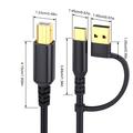 Punottu 2-in-1 USB-A / USB-C USB-B tulostinkaapeli - 5m - musta