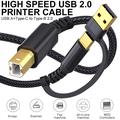 Punottu 2-in-1 USB-A / USB-C USB-B tulostinkaapeli - 5m - musta